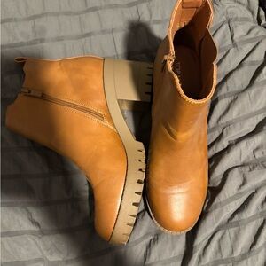 TOPMODA Women's Brown Ankle Boots